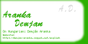 aranka demjan business card