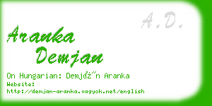 aranka demjan business card